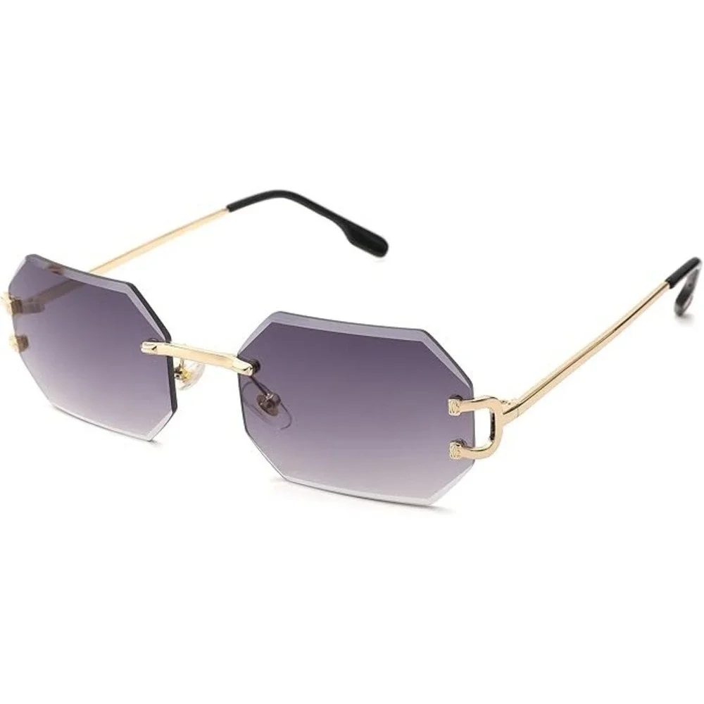 Hip Hop  Sunglasses Gold Frame Gradient Black‎ Lenses Men's Fashion Lentes Gafas